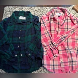 Girls 6/7 old navy flannel shirts